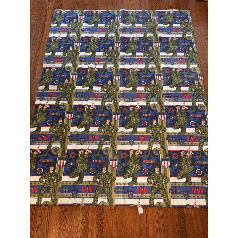 VTG Hasbro 2003 GI Joe Twin Size Blanket Badges Of Honor 67”x 87” USA